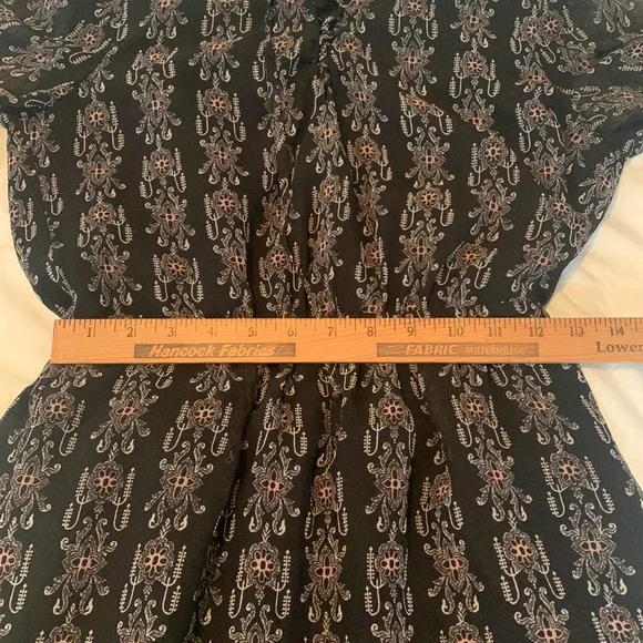 Madewell Lace Up Burnished Floral 3/4 Sleeve Sheer Mini Dress Women’s Size 2 - Picture 11 of 12